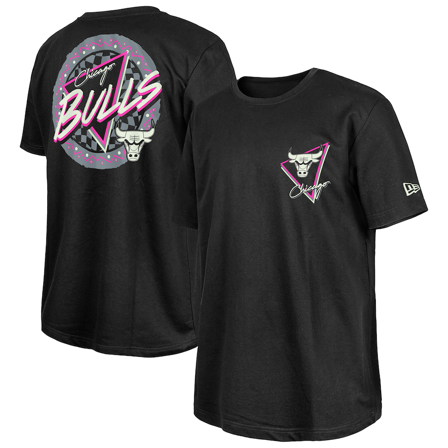 Men's Chicago Bulls  New Era Black Glow-in-the-Dark T-Shirt