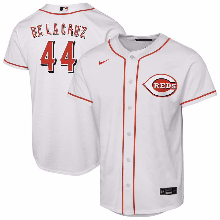 Youth Cincinnati Reds Elly De La Cruz Nike White Home Replica Player Jersey