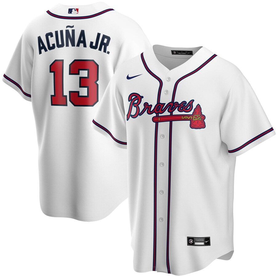 Youth Atlanta Braves Ronald Acuña Jr. Nike White Alternate Replica Player Jersey