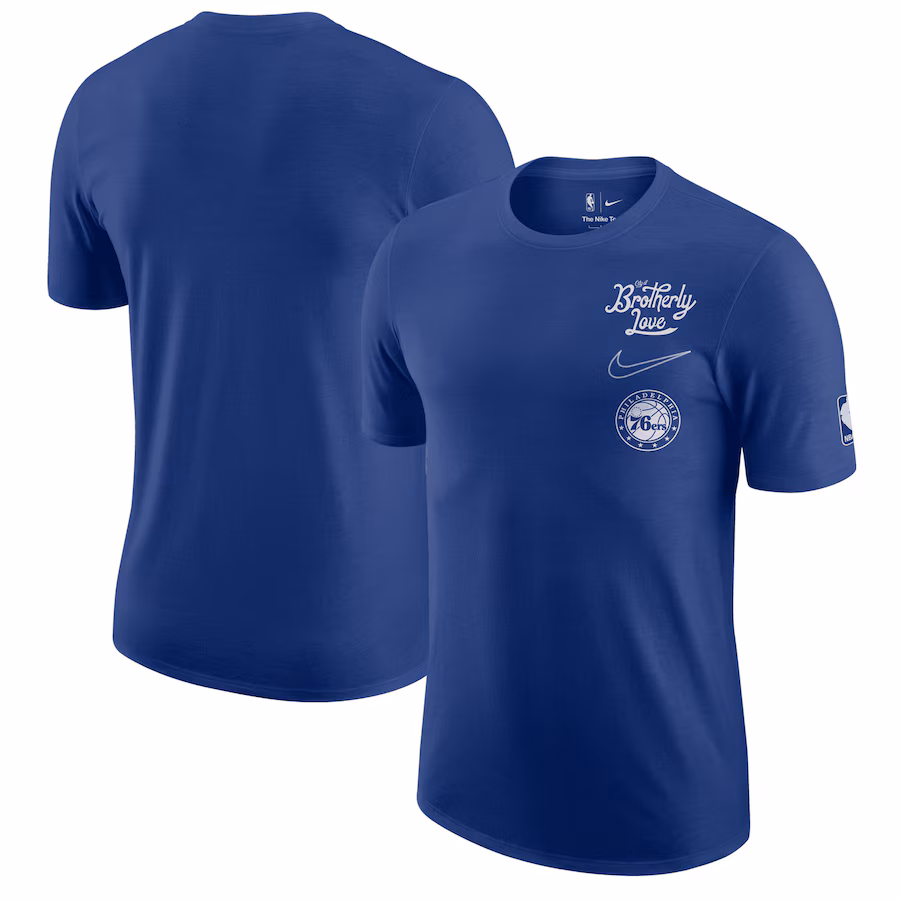 Men's Philadelphia 76ers Nike Blue 2022/23 City Edition Courtside Max90 Vintage Wash T-Shirt