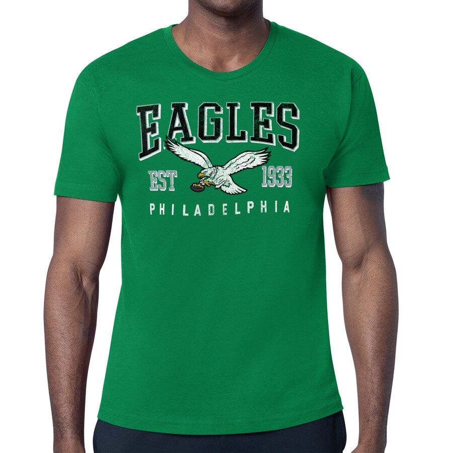 Men's Philadelphia Eagles Starter Kelly Green Distressed Retro Logo T-Shirt