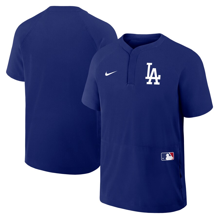 Men's Los Angeles Dodgers Nike Royal Authentic Collection Raglan Short Sleeve Windshirt