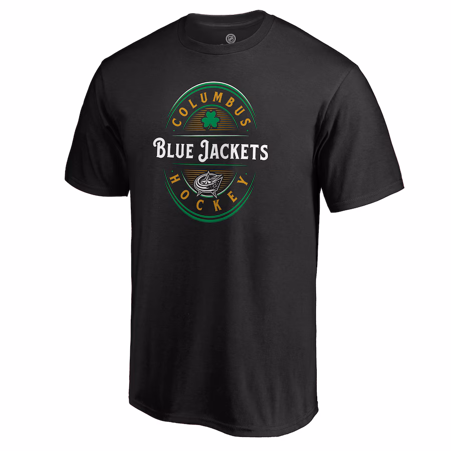 Men's Columbus Blue Jackets Black St. Patrick's Day Forever Lucky T-Shirt