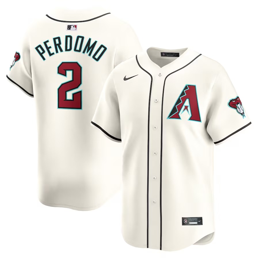 Men's Arizona Diamondbacks Geraldo Perdomo Nike White Home Limited Player Jersey