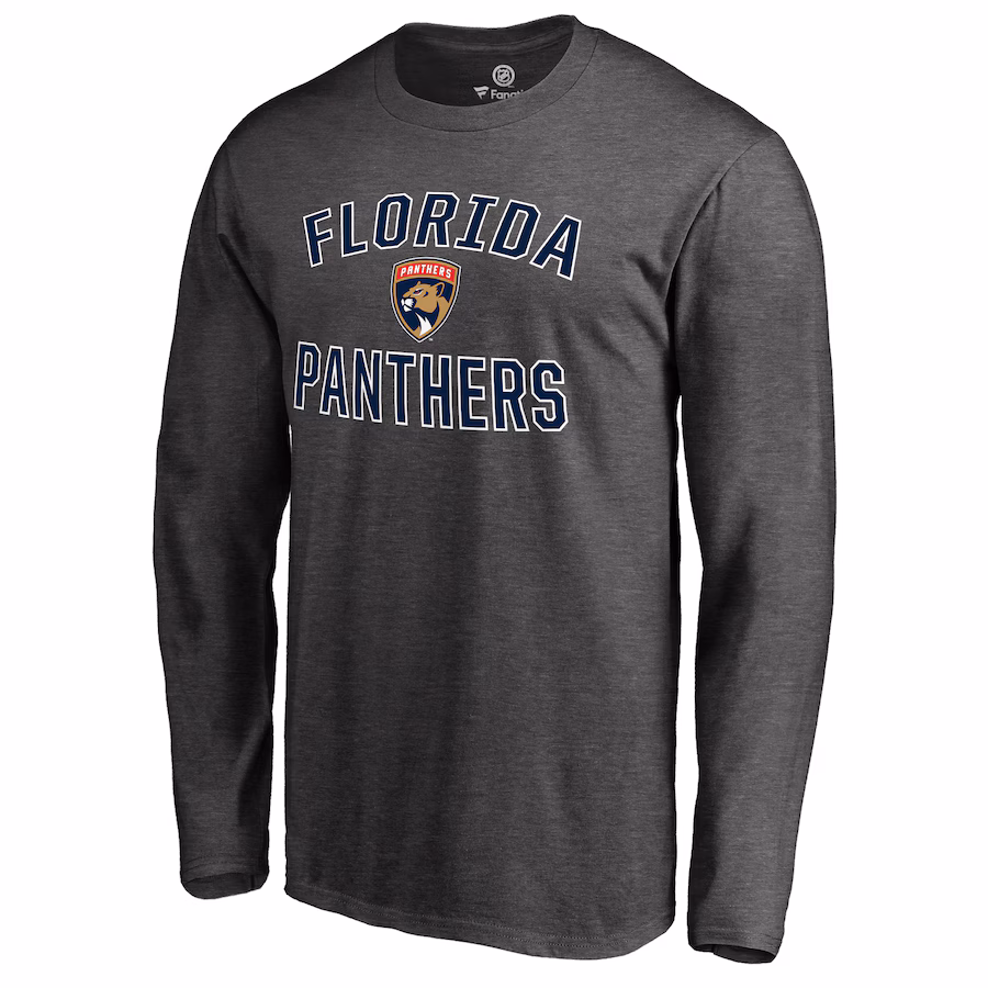 Men's Florida Panthers Heathered Gray Victory Arch Long Sleeve T-Shirt