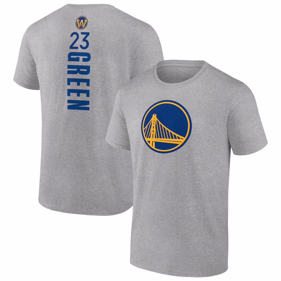 Men's Golden State Warriors Draymond Green Heathered Gray Playmaker Name & Number T-Shirt