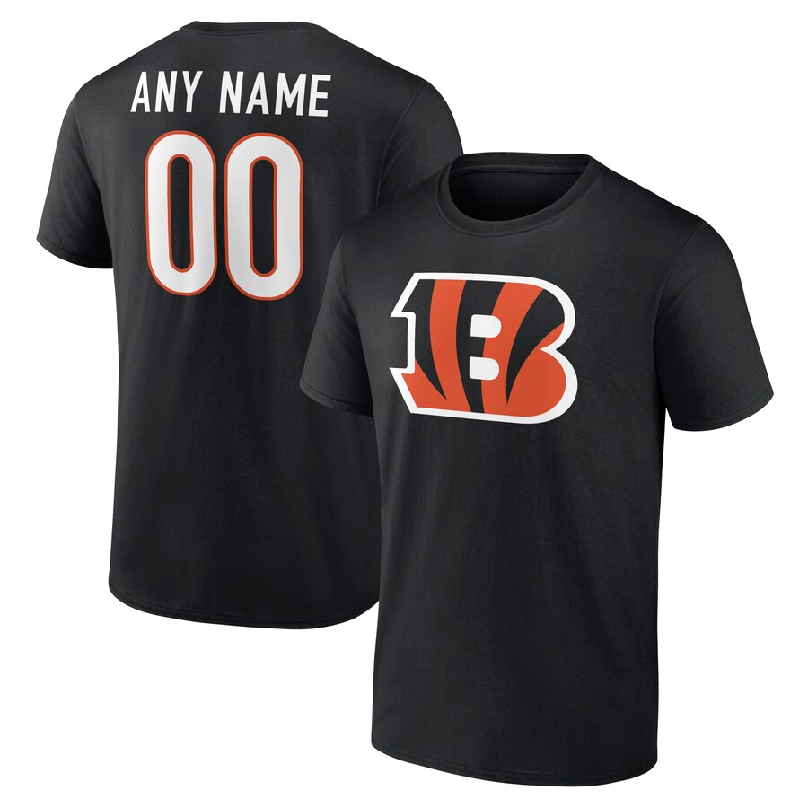 Men's Cincinnati Bengals  Black Team Authentic Custom T-Shirt
