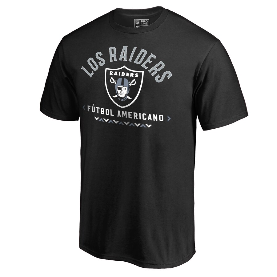 Men's Las Vegas Raiders Black Futbol Americano T-Shirt