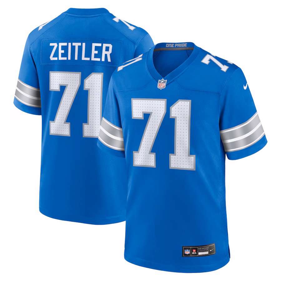 Men's Detroit Lions Kevin Zeitler Nike  Blue Game Jersey