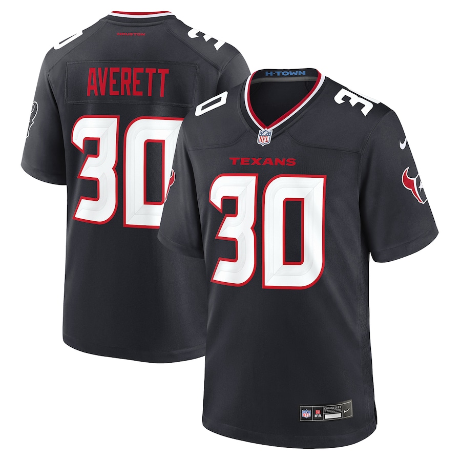 Men's Houston Texans Anthony Averett Nike Navy Team Game Jersey