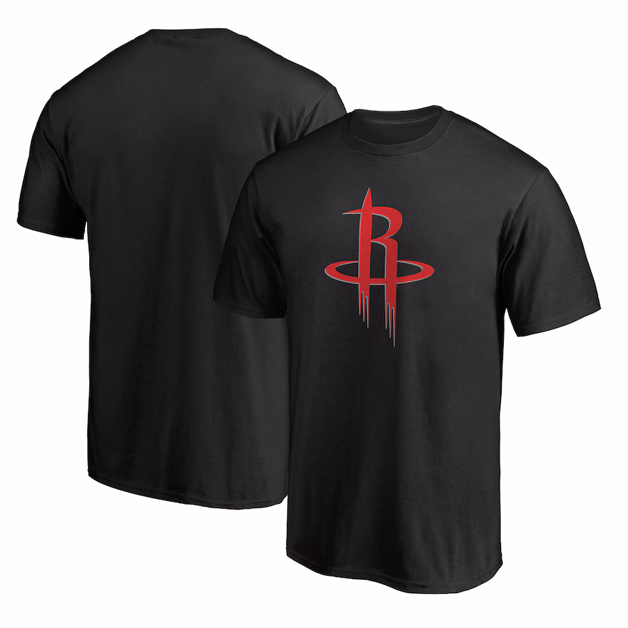 Men's Houston Rockets Black Primary Logo T-Shirt