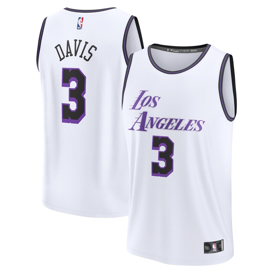 Men's Los Angeles Lakers Anthony Davis Fanatics White Fastbreak Jersey - City Edition