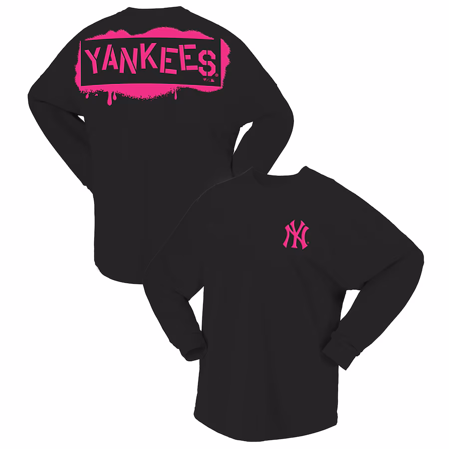 Women's New York Yankees Fanatics Black Neon Jersey Long Sleeve T-Shirt