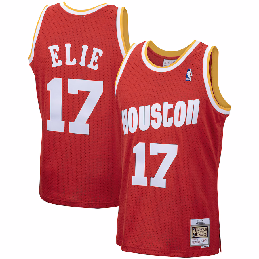 Men's Houston Rockets Mario Elie Mitchell & Ness Red 1993/94 Hardwood Classics Swingman Jersey