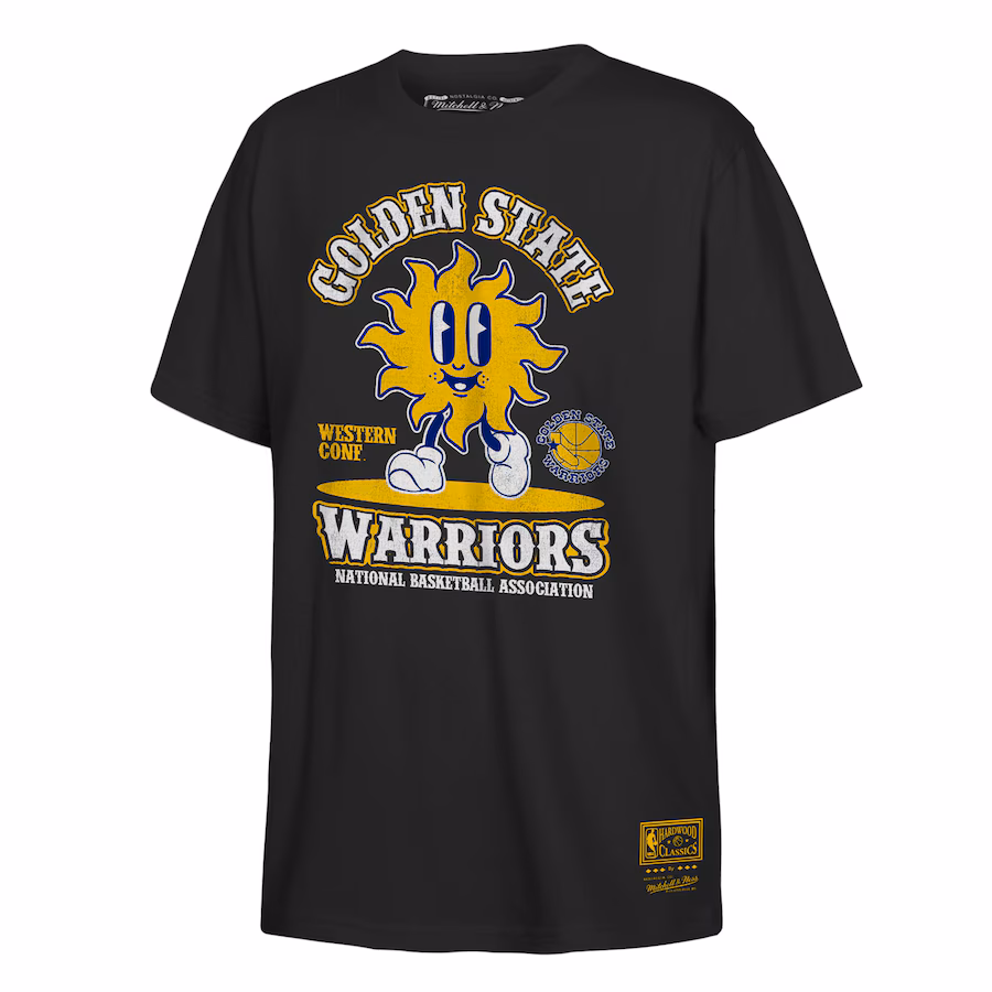 Youth Golden State Warriors Mitchell & Ness Royal Retro Mascot Script T-Shirt