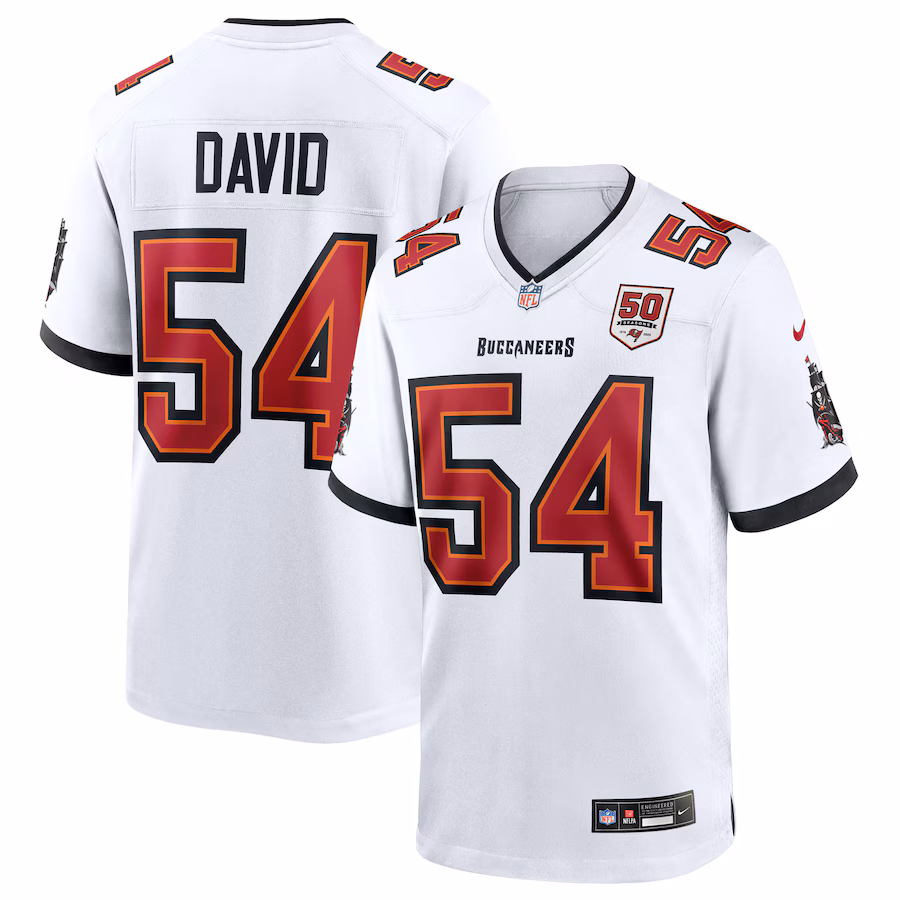 Men's Tampa Bay Buccaneers Lavonte David Nike White 50th Season White Game Jersey