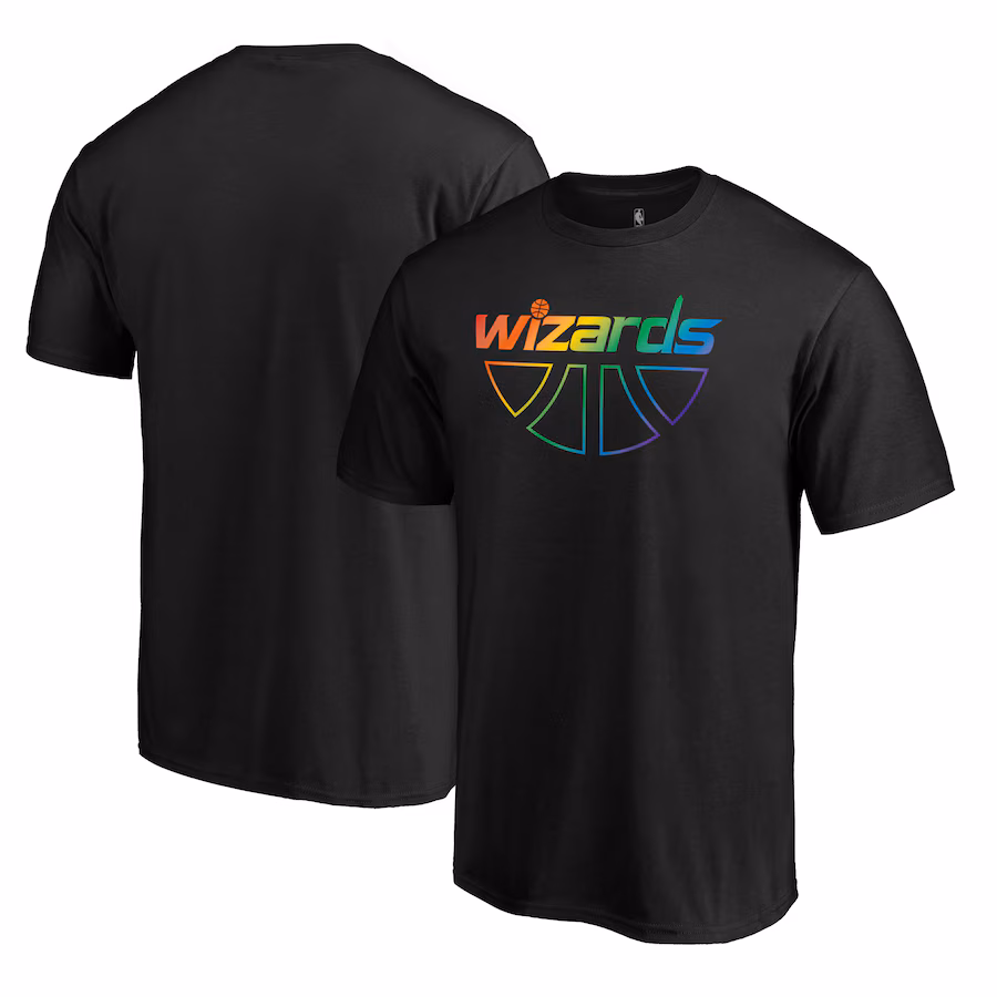 Men's Washington Wizards Black Team Pride Wordmark T-Shirt