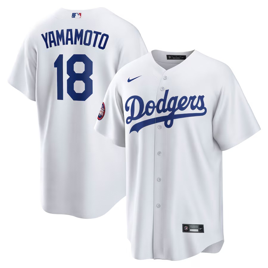 Men's Los Angeles Dodgers Yoshinobu Yamamoto Nike White 2025 MLB World Tour: Tokyo Series Home Replica Player Jersey