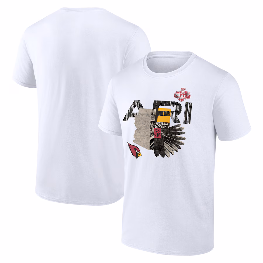 Men's Arizona Cardinals White 2025 NFL Draft T-Shirt