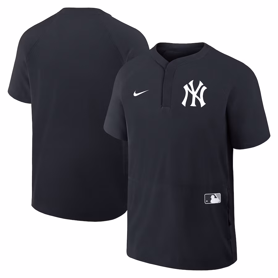 Men's New York Yankees Nike Navy Authentic Collection Raglan Short Sleeve Windshirt