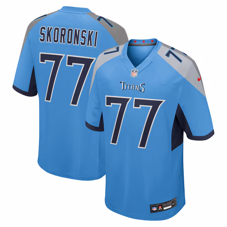 Men's Tennessee Titans Peter Skoronski Nike Light Blue Team Game Jersey