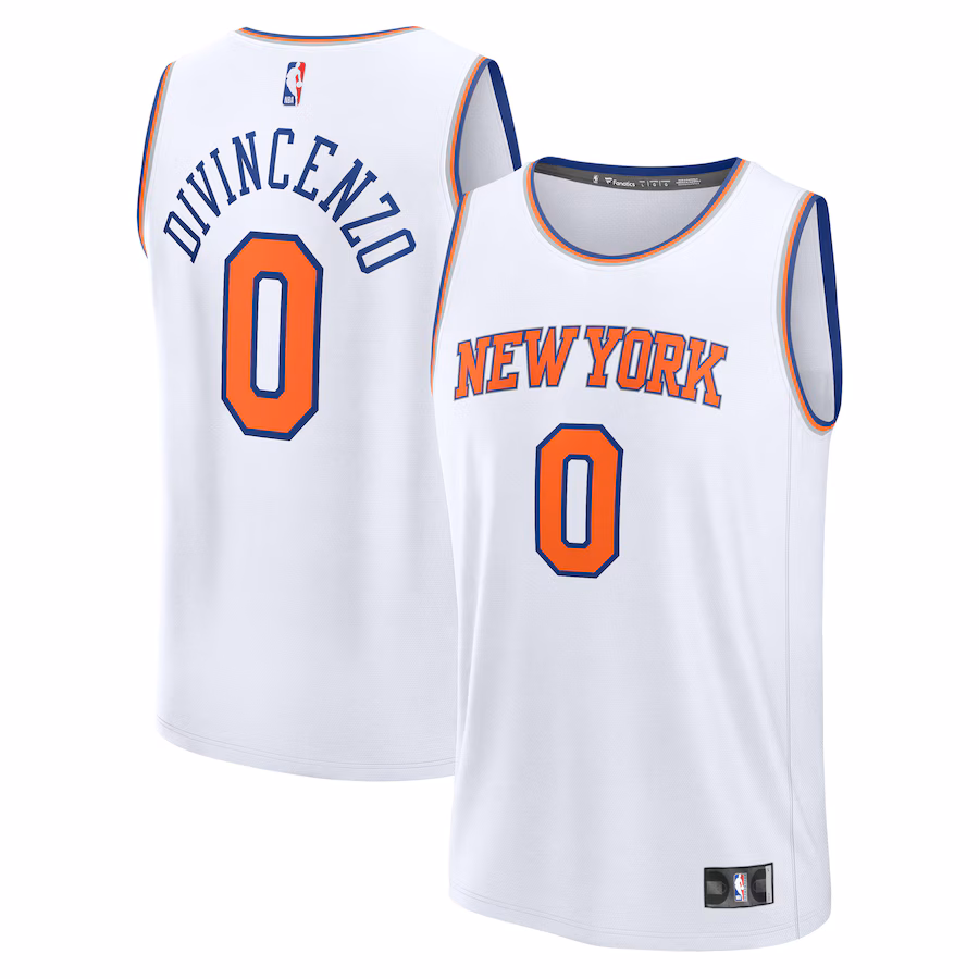 Men's New York Knicks Donte DiVincenzo Fanatics White Fast Break Replica Player Jersey - Association Edition