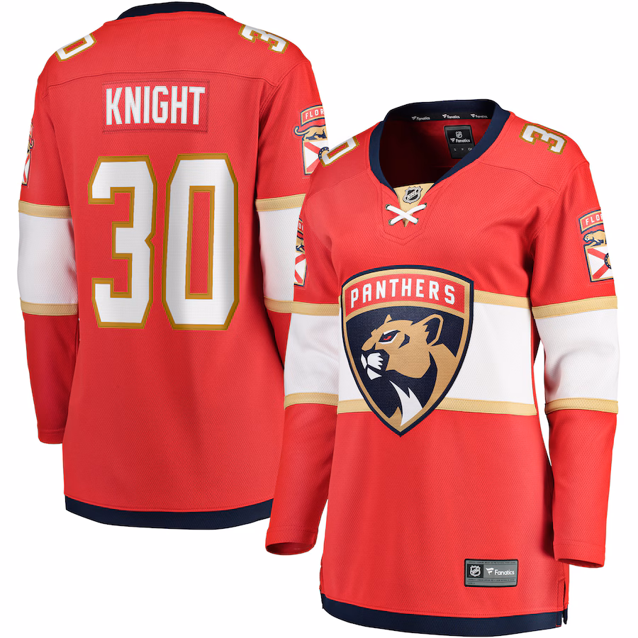 Women's Florida Panthers Spencer Knight Fanatics Red Home Breakaway Jersey