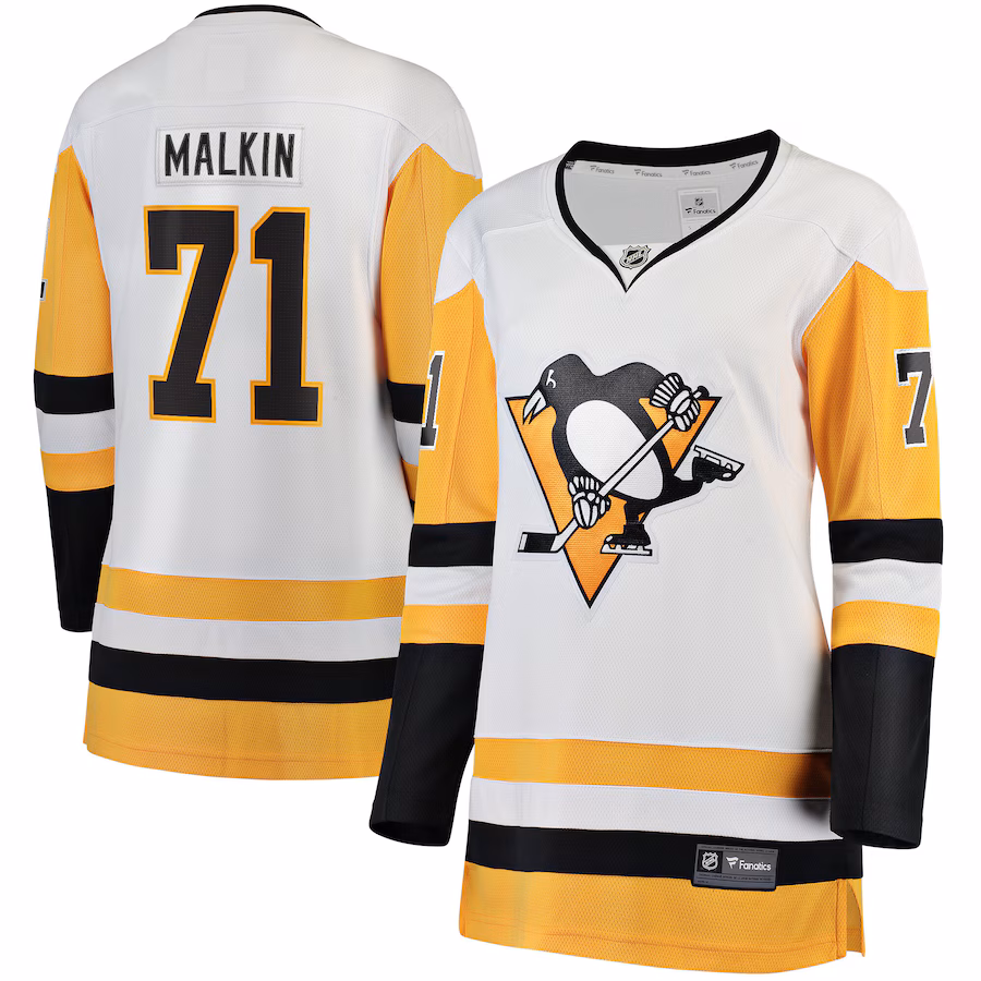 Men's Pittsburgh Penguins Evgeni Malkin Fanatics White Premier Breakaway Player Jersey