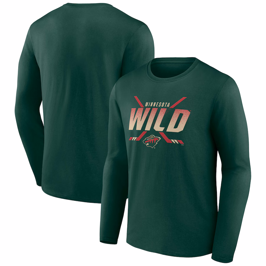 Men's Minnesota Wild Fanatics Green Covert Long Sleeve T-Shirt