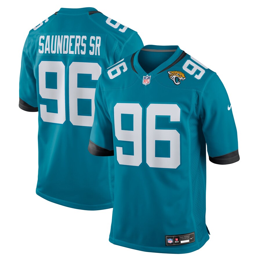 Men's Jacksonville Jaguars Khalen Saunders Nike Teal Team Game Jersey
