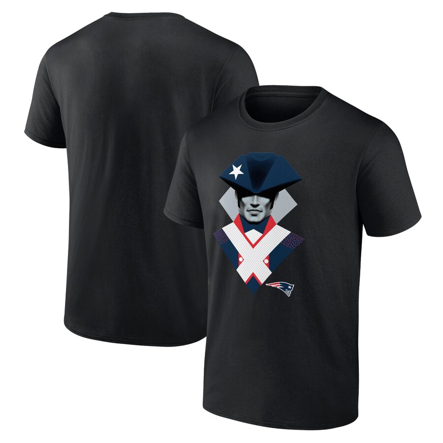 Men's New England Patriots  Black 2024 NFL Draft Illustrated T-Shirt