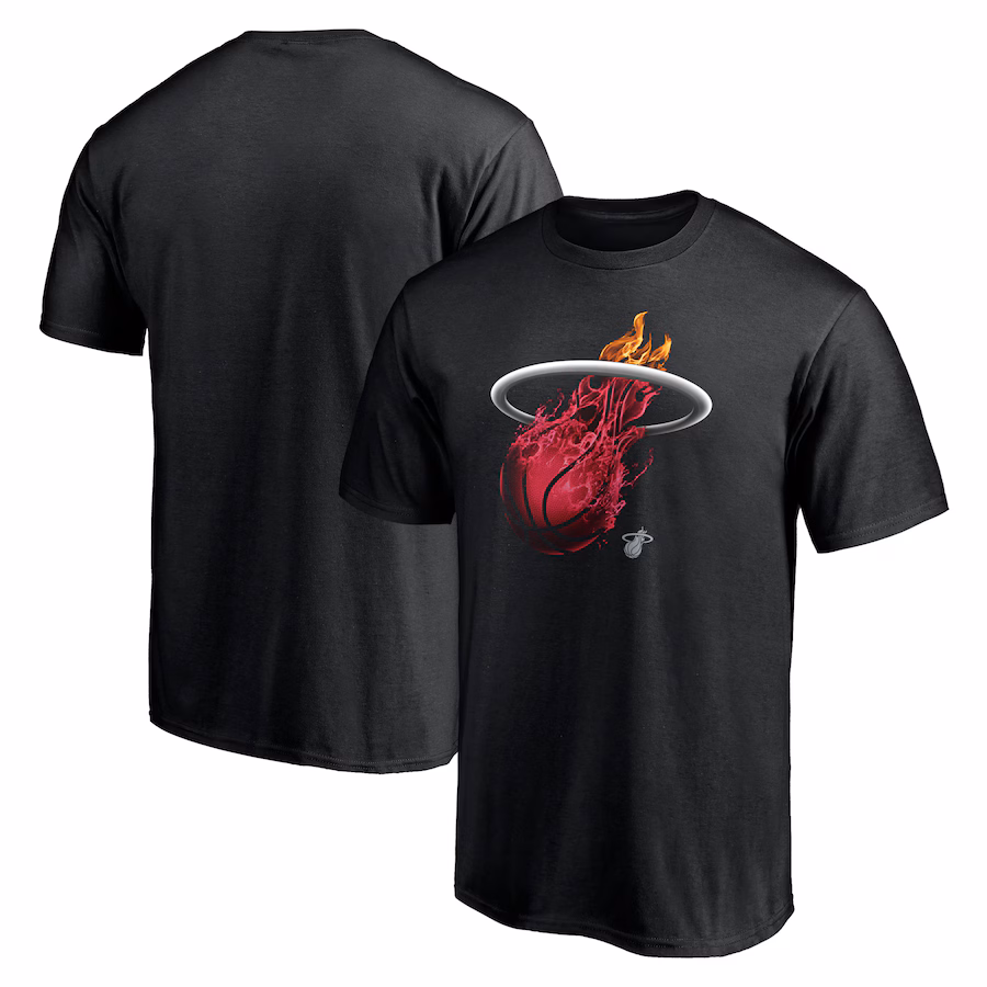 Men's Miami Heat  Black Midnight Mascot T-Shirt