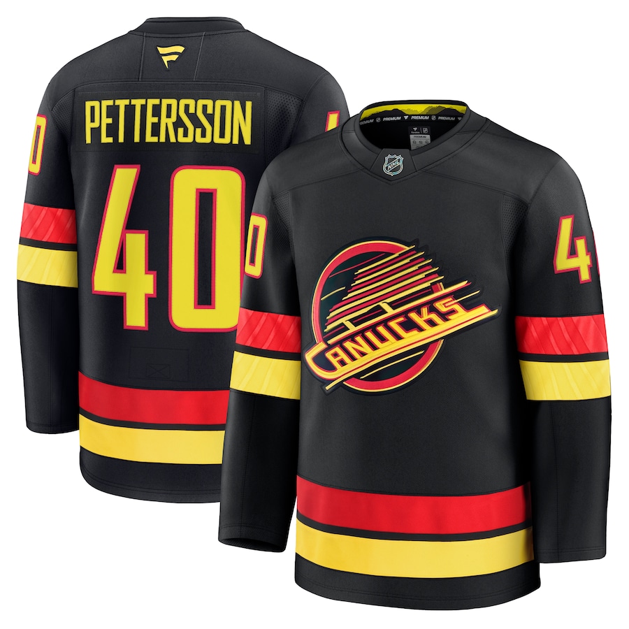 Men's Vancouver Canucks Elias Pettersson Fanatics Black Alternate Premium Jersey