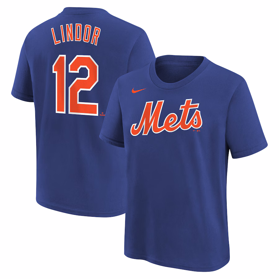 Youth New York Mets Francisco Lindor Nike Royal Home Player Name & Number T-Shirt
