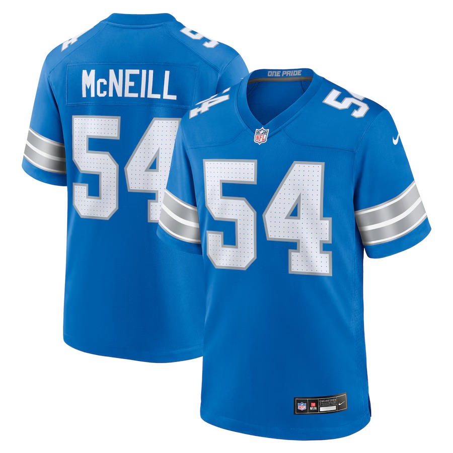 Men's Detroit Lions Alim McNeill Nike Blue Team Game Jersey