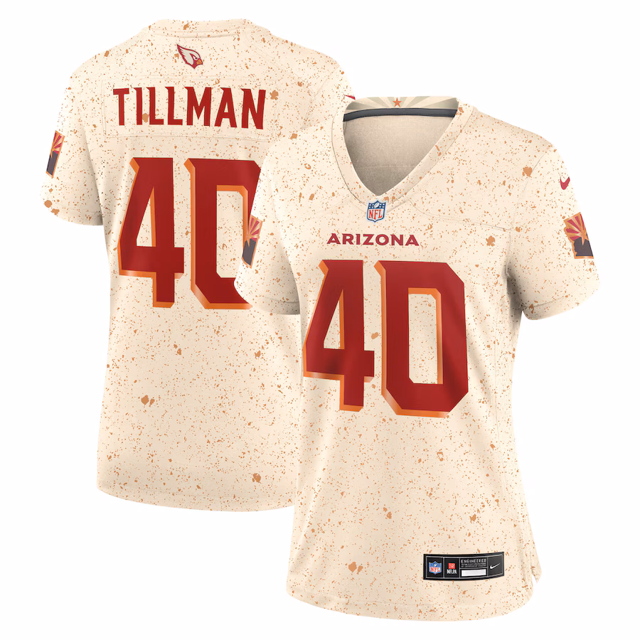Women's Arizona Cardinals Pat Tillman Nike Natural 2025 Rivalries Collection Retired Player Game Jersey