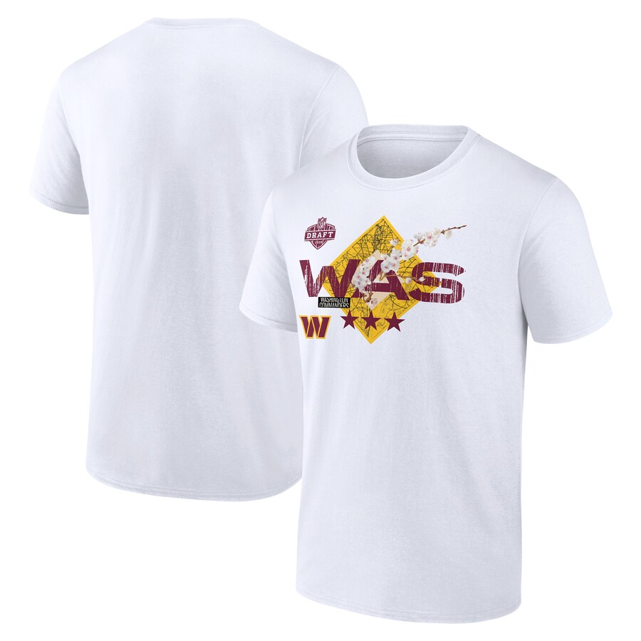 Men's Washington Commanders White 2025 NFL Draft T-Shirt