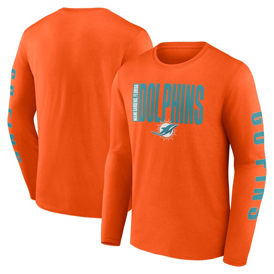 Men's Miami Dolphins  Fanatics Orange Big & Tall Vision Long Sleeve T-Shirt