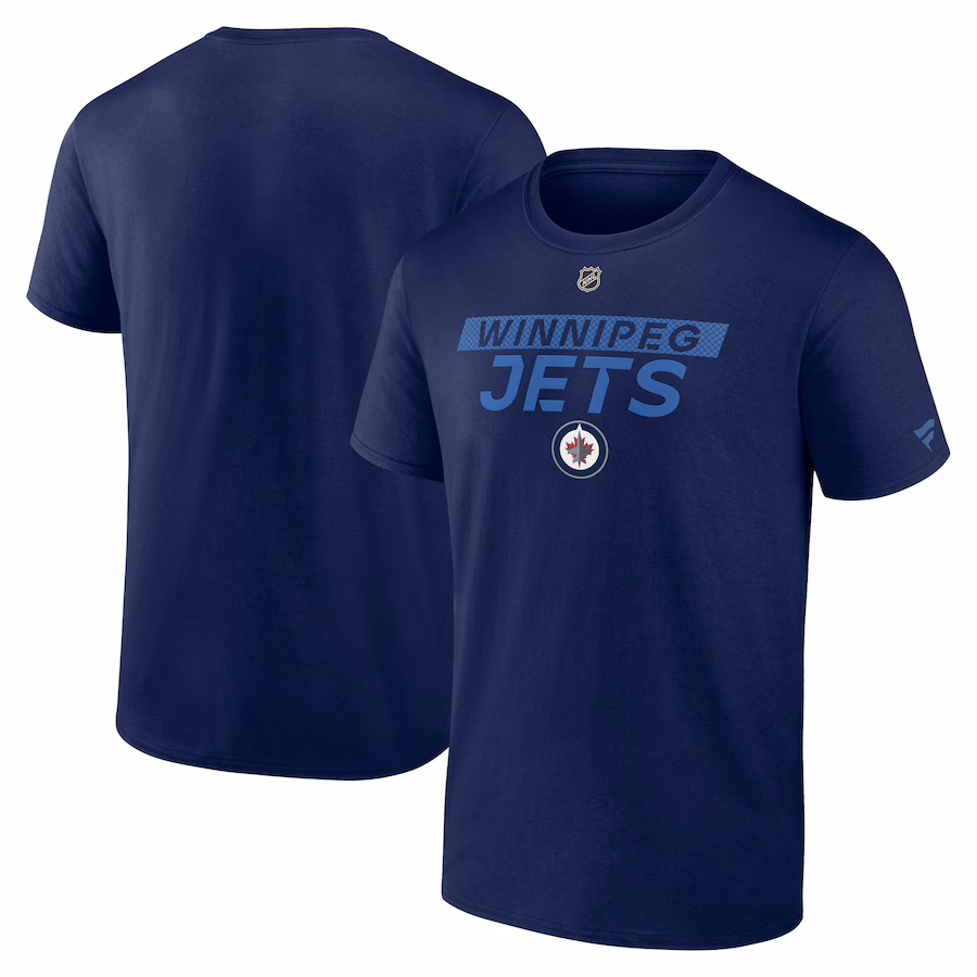 Men's Winnipeg Jets Fanatics Navy Authentic Pro Core Primary T-Shirt