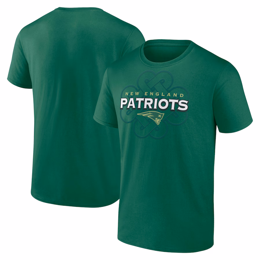 Men's New England Patriots Fanatics Kelly Green Celtic Luck T-Shirt