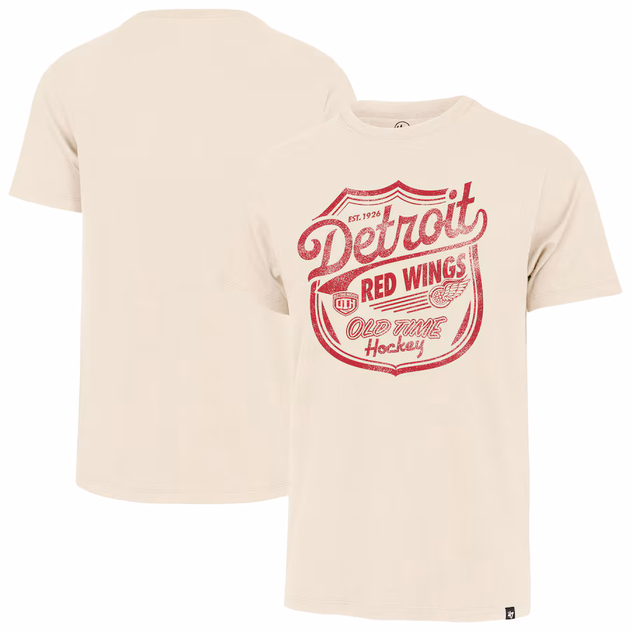 Men's Detroit Red Wings '47 Cream Poke Check Franklin T-Shirt