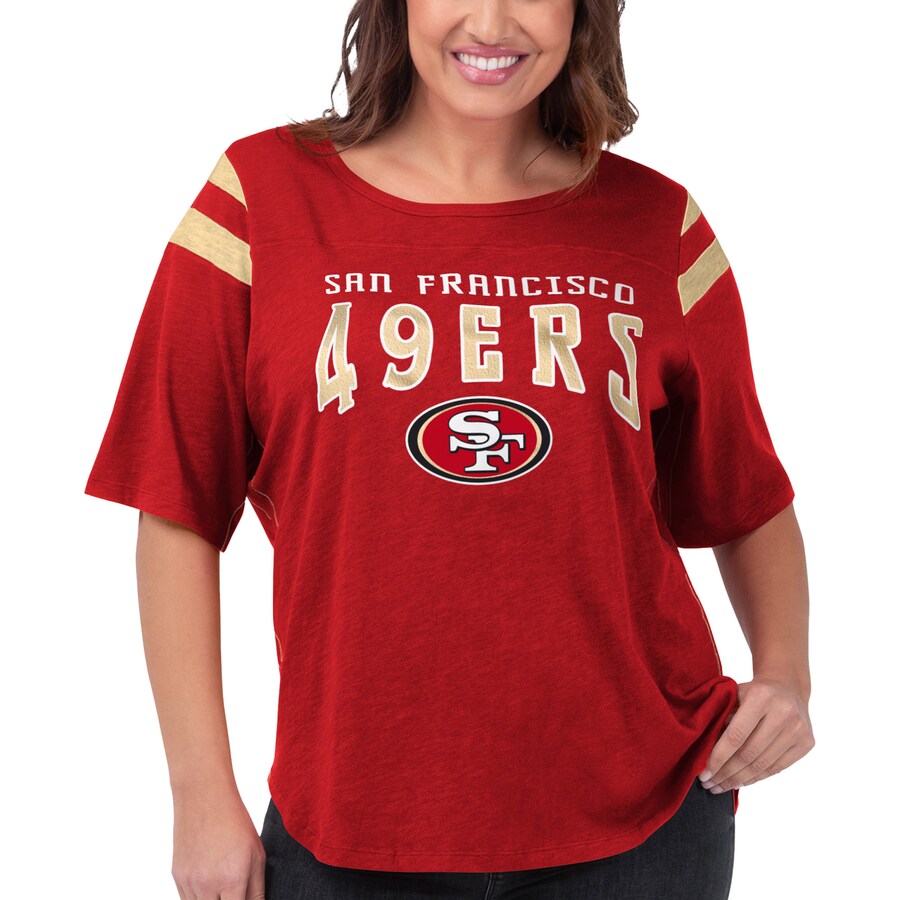 Women's San Francisco 49ers G-III 4Her by Carl Banks Red Plus Size Linebacker T-Shirt