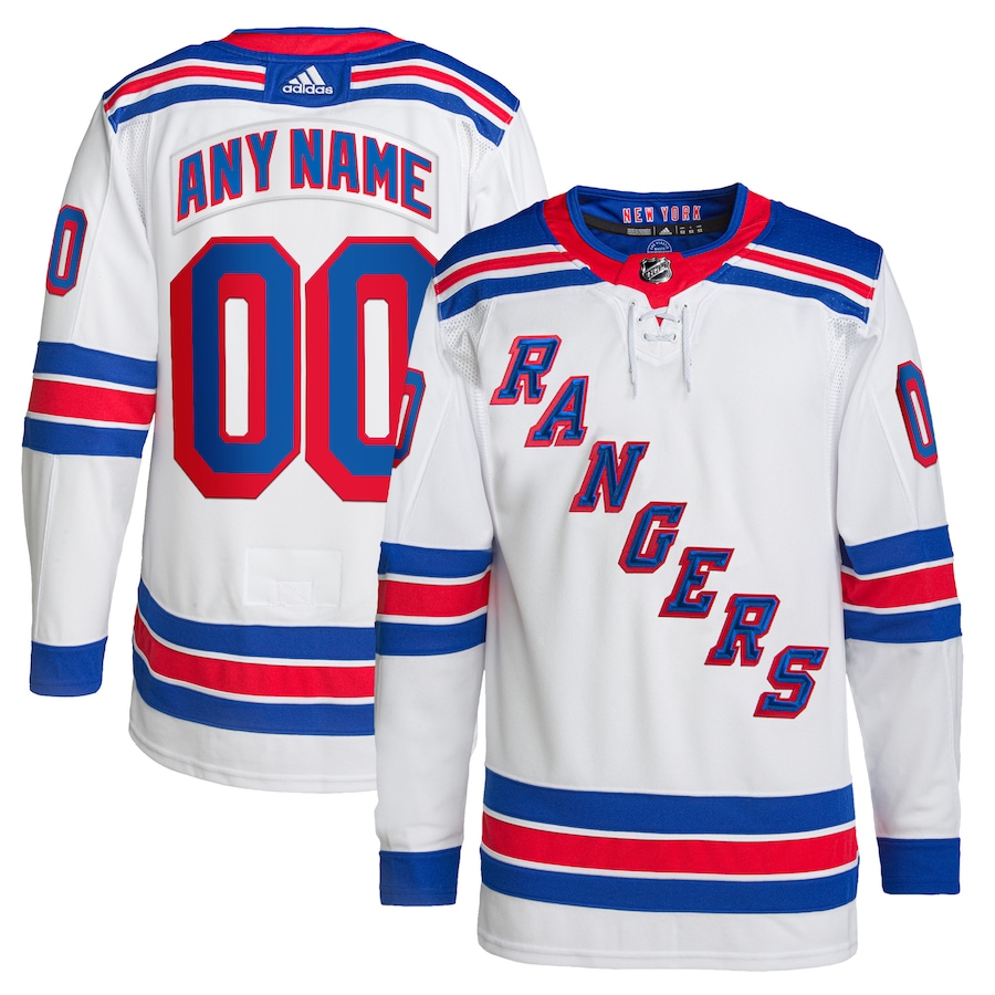 Men's New York Rangers adidas White Away Primegreen Authentic Custom Jersey
