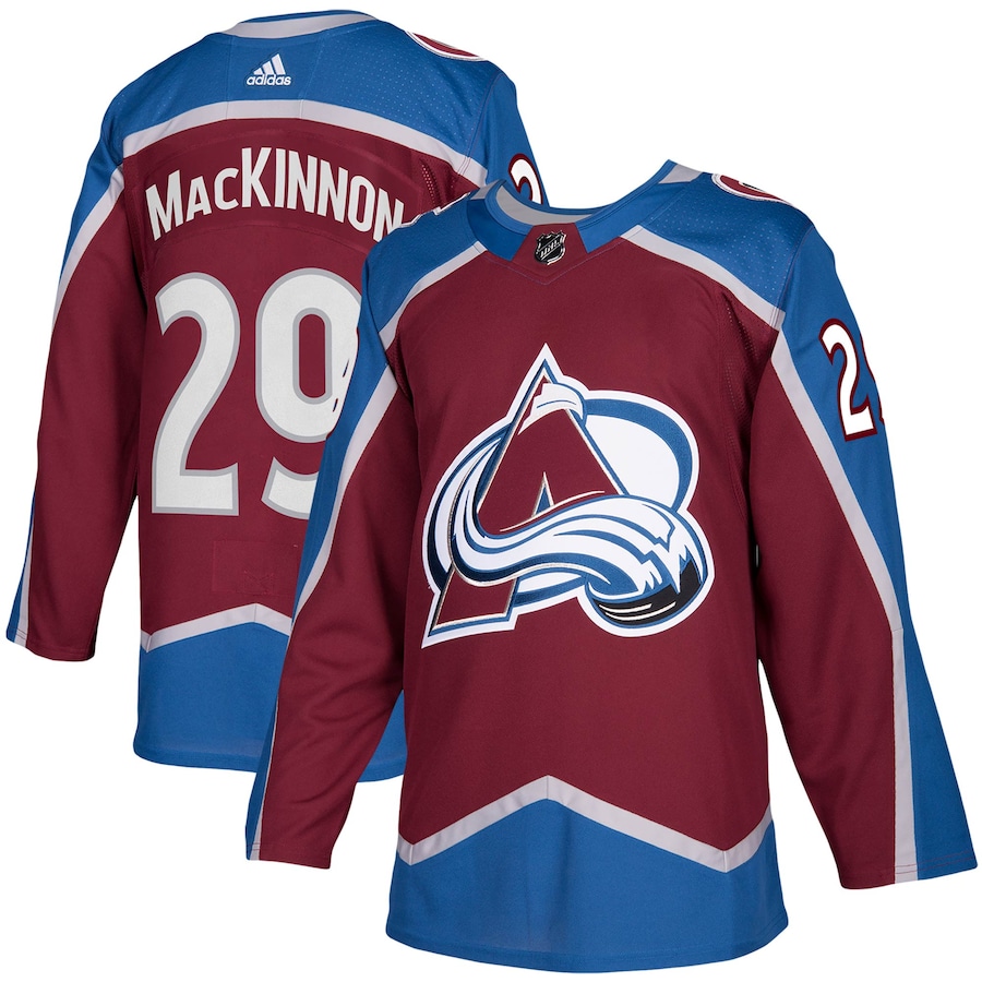 Men's Colorado Avalanche Nathan MacKinnon adidas Burgundy Home Authentic Player Jersey