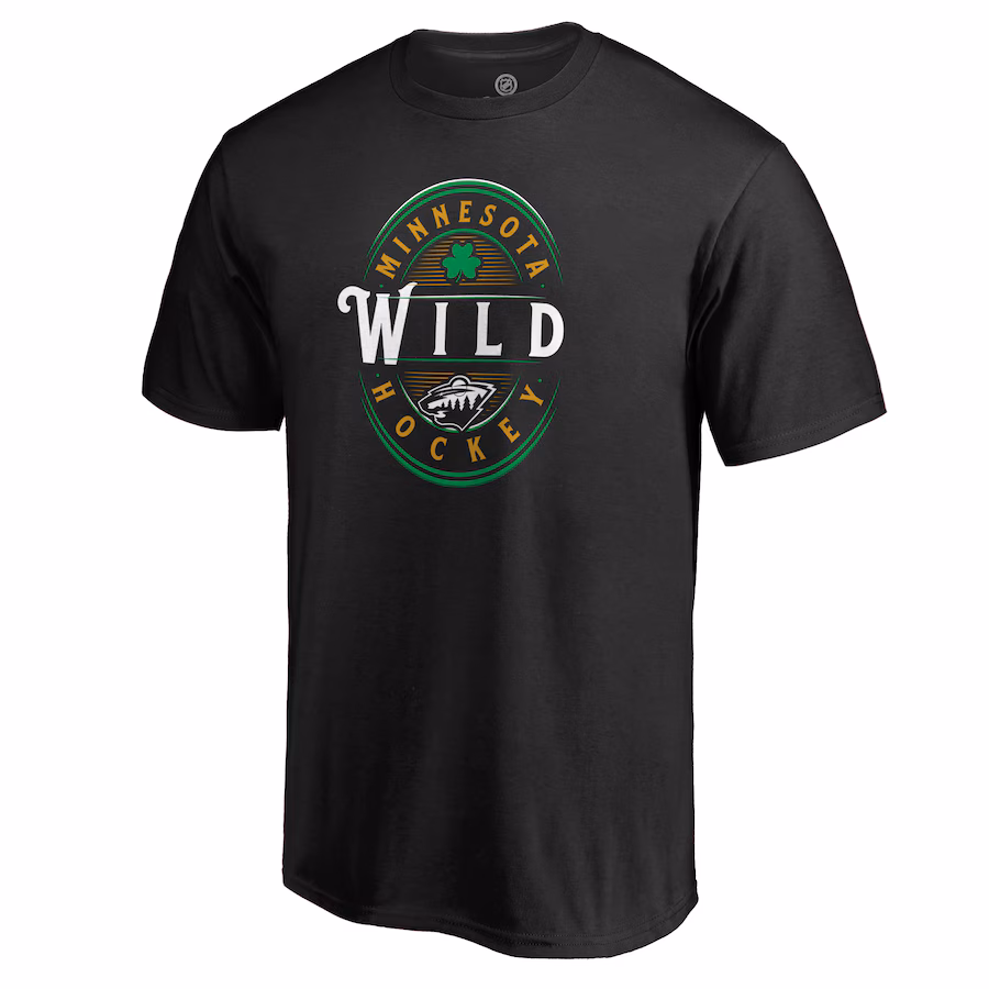 Men's Minnesota Wild Black St. Patrick's Day Forever Lucky T-Shirt