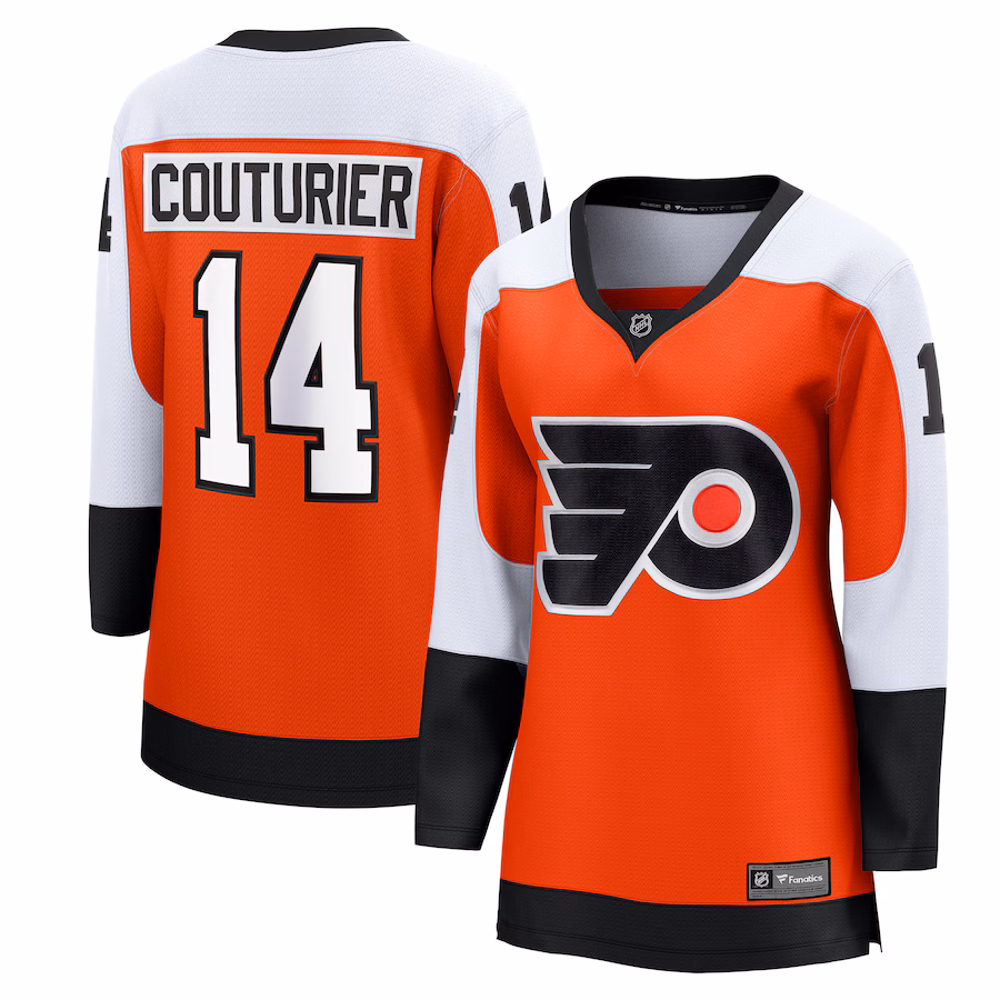 Women's Philadelphia Flyers Sean Couturier Fanatics Orange Home Breakaway Player Jersey