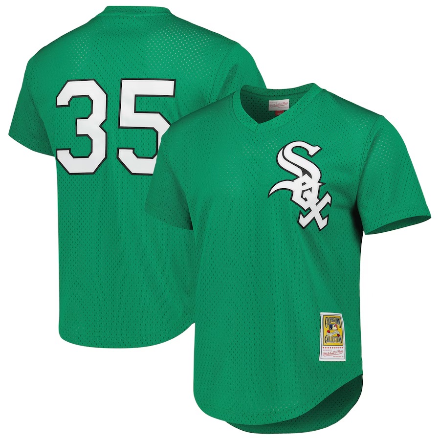 Men's Chicago White Sox Frank Thomas Mitchell & Ness Green Cooperstown Collection Authentic St. Patrick's Day 1996 Batting Practice Jersey