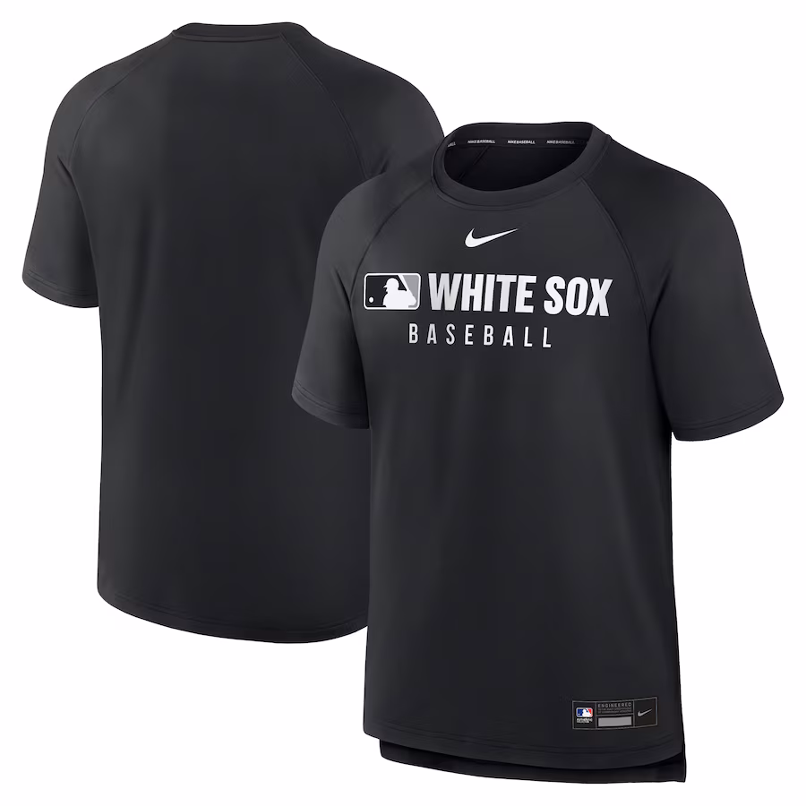 Men's Chicago White Sox Nike Black Authentic Collection Pregame Raglan Performance T-Shirt