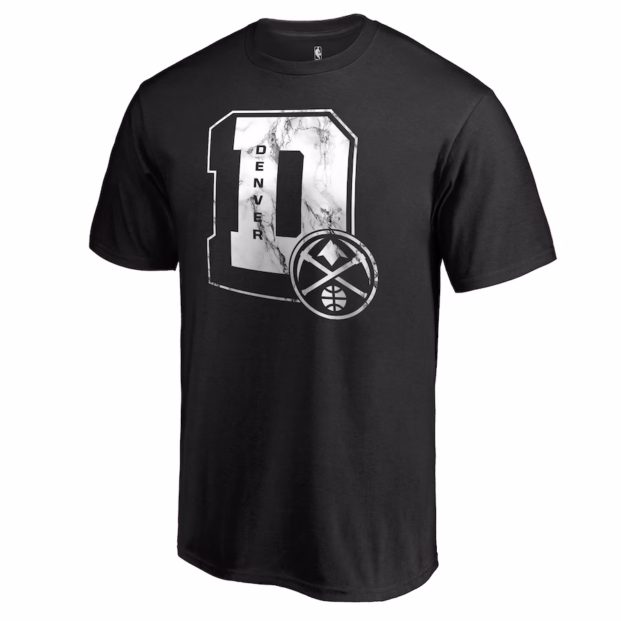 Men's Denver Nuggets Black Letterman T-Shirt