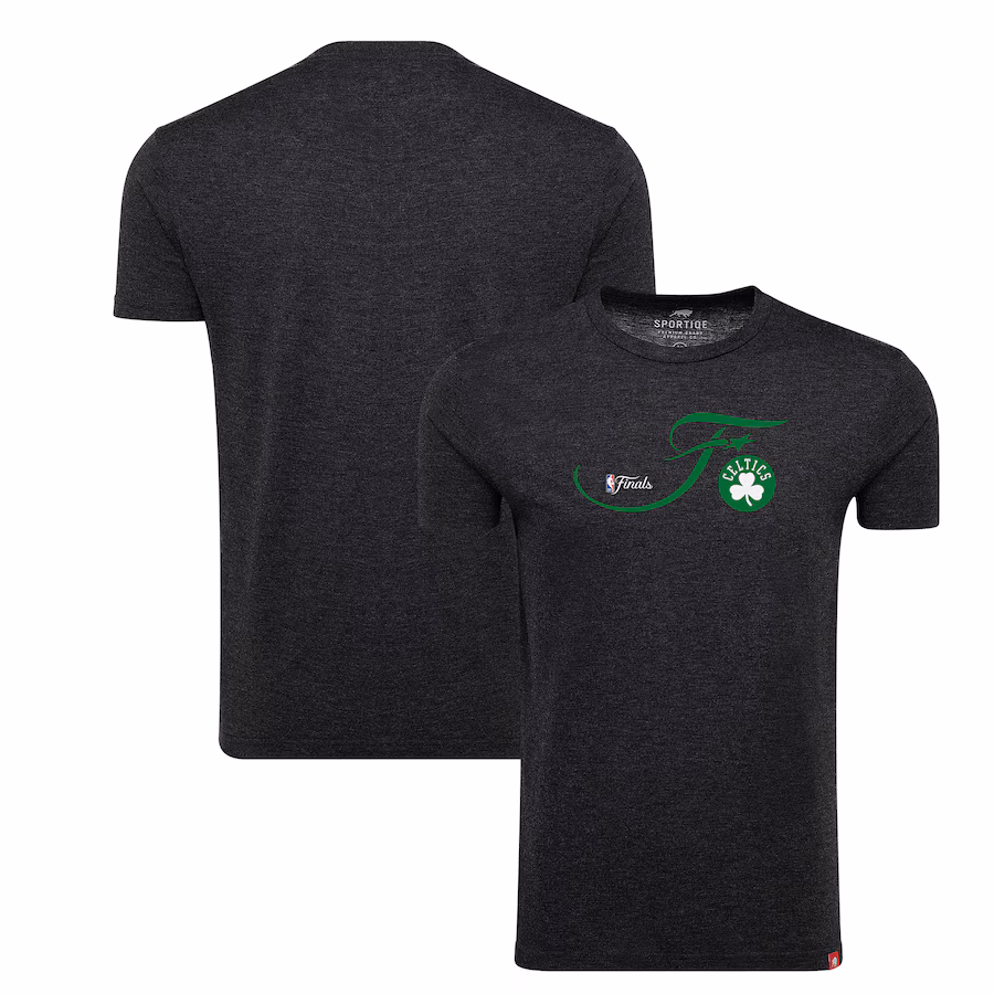 Unisex Boston Celtics Sportiqe Heather Black 2024 NBA Finals Super Soft Comfy Tri-Blend T-Shirt